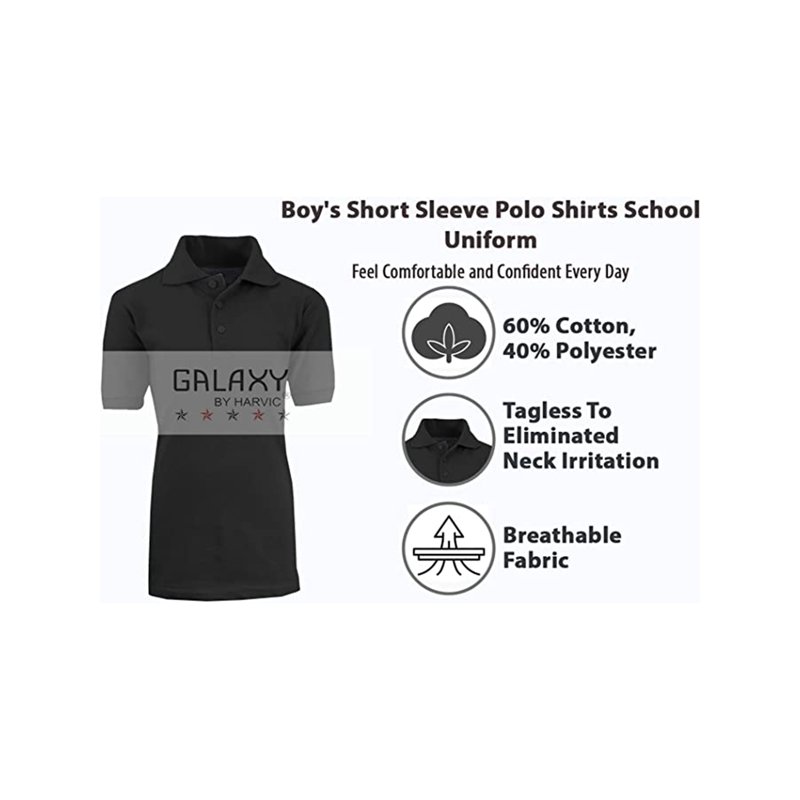 3-Pack Boys School Uniform Polo (Little Boys & Big Boys)