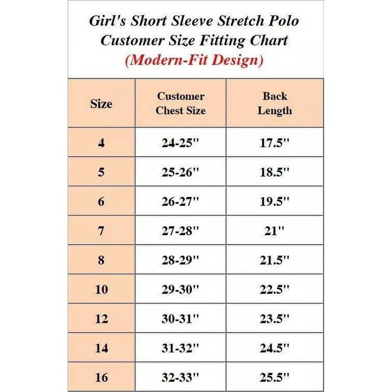 3-Pack Girl's 3-Button Short Sleeve Stretch Pique Polo Shirts School Uniform (4-20)