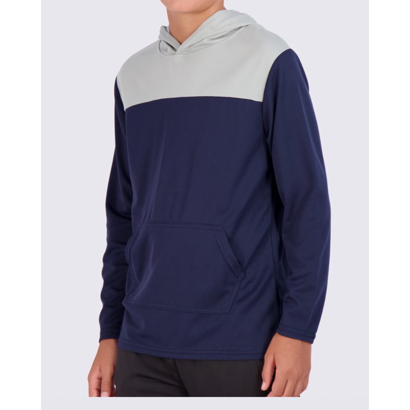 3 Pack: Youth Mesh Long Sleeve Pullover Hoodie Active Sweatshirt - Kangaroo Pocket - Boys & Girls