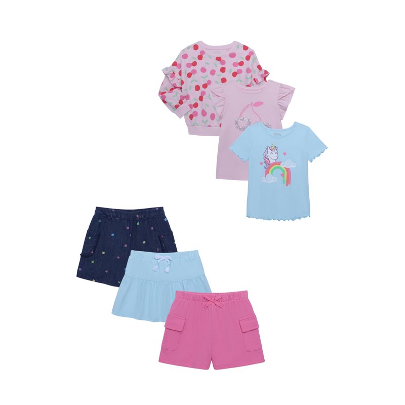 365 Kids by Garanimals Girls Mix and Match Kid-Pack Outfit Set 6-Piece Sizes 4-10