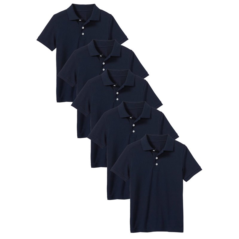 5-Pack School Uniform Tagless Polo Tshirt For Little Boys & Big Boys