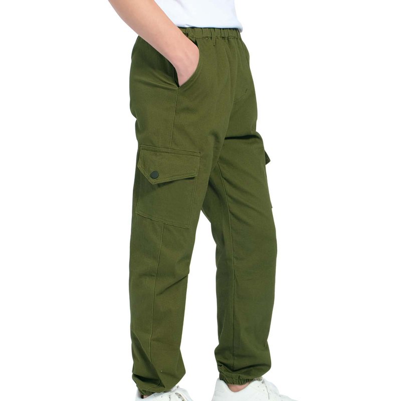 50% Off Clear 4-13Years Boys And Girls Childrens Sports Cargo Pants Stretch Elastic Waist School Kids Twill Joggers Army Green 5 Years