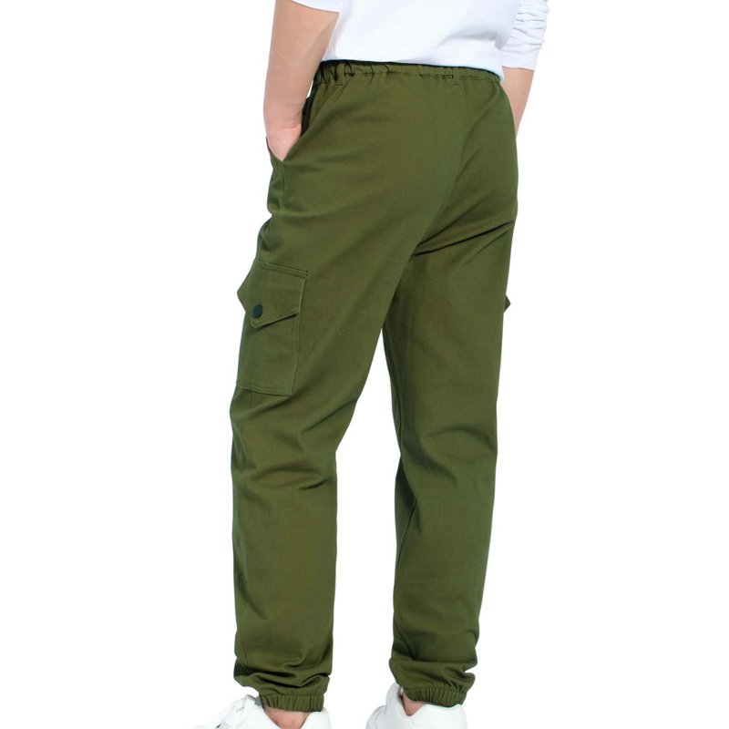 50% Off Clear 4-13Years Boys And Girls Childrens Sports Cargo Pants Stretch Elastic Waist School Kids Twill Joggers Army Green 5 Years