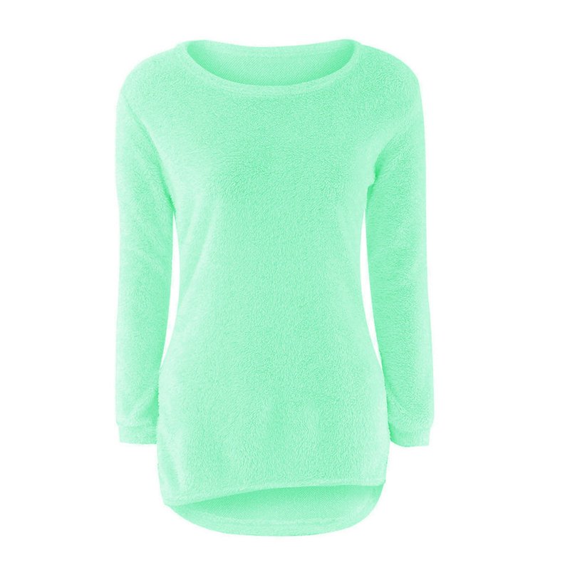 Absuyy Sweaters For Women Clearance Long Sleeve Pullover Casual Crewneck Sweater Top Green Size 2XL