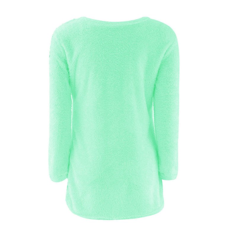 Absuyy Sweaters For Women Clearance Long Sleeve Pullover Casual Crewneck Sweater Top Green Size 2XL