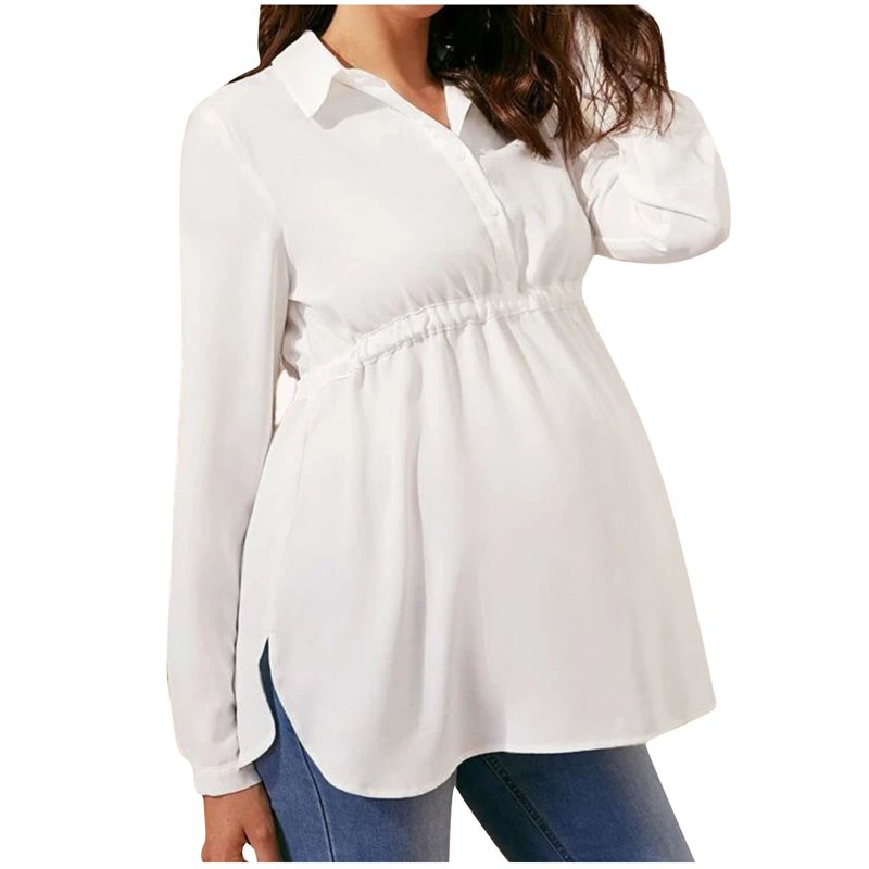 AKAFMK Winter Maternity Clothes Long Sleeve Maternity Tops Nursing Maternity Shirts V-neck Shirt Solid Color Women Clothing Pleated High Waisted Lace Up Pregnant Shirt AKAFMK Winter Maternity Clothes Long Sleeve Maternity Tops Nursing Maternity Shirts V-neck Shirt Solid Color Women Clothing Pleated High Waisted Lace Up Pregnant Shirt