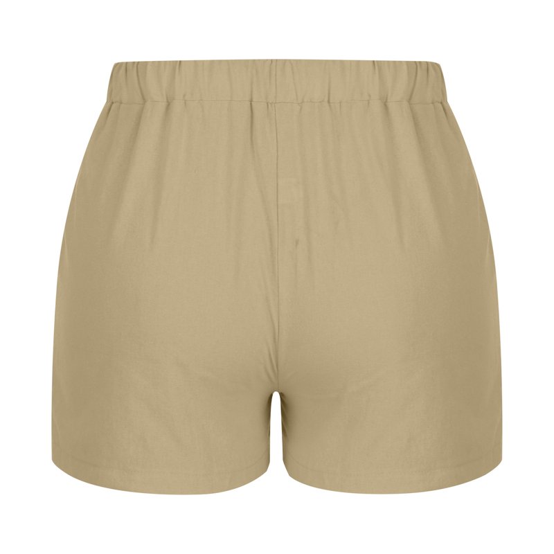 AKAFMK Womens Drawstring Shorts Elastic Waist Shorts For Women Women's Cotton Linen Shorts Solid Color Comfortable Elastic Wide Leg Casual Shorts
