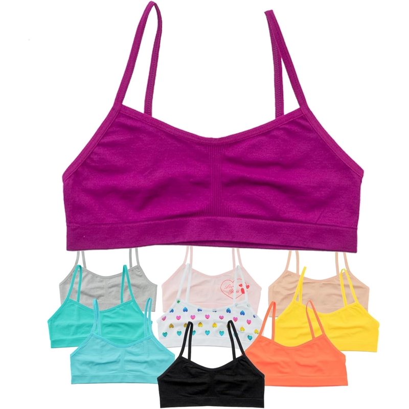 Alyce Ives Intimates Cropped Cami Bra Seamless Training Bras for Teens XL 10-Pack