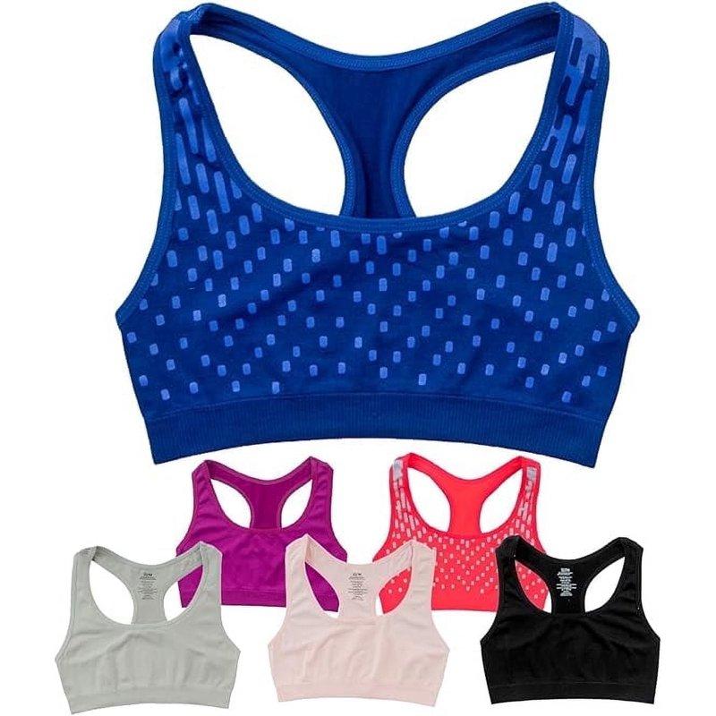 Alyce Ives Intimates Girls Sports Bra Preteen & Junior Training Bra XL Dot Prints & Solids 6 Pack