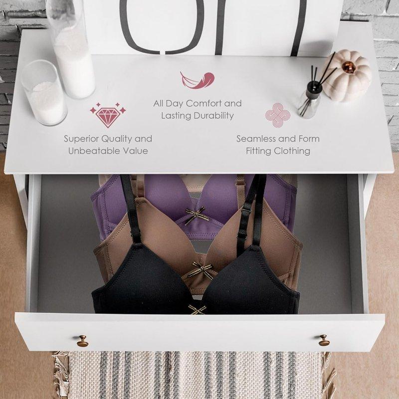 Alyce Ives Intimates Lightly Padded Bras For Girls Teens And Petite Women Neutrals 1 32A 6 Pack