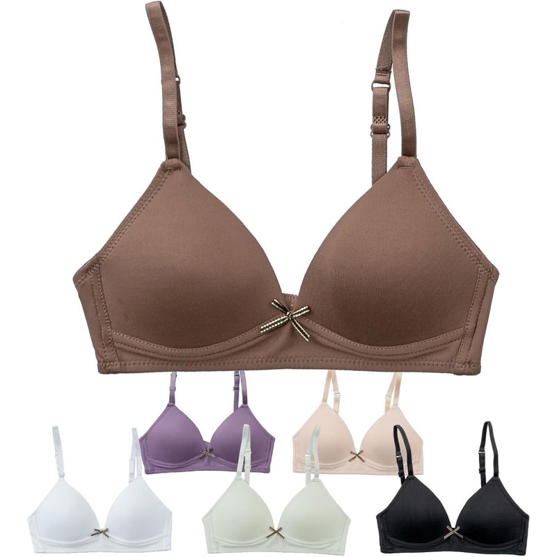 Alyce Ives Intimates Lightly Padded Bras for Girls Teens and Petite Women Neutrals 1 32A 6 Pack
