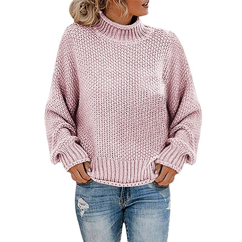 Amidoa Womens Solid Color Knitted Sweater Fitted Crew Neck Sweater Tops Dressy Womens Clothes Fall