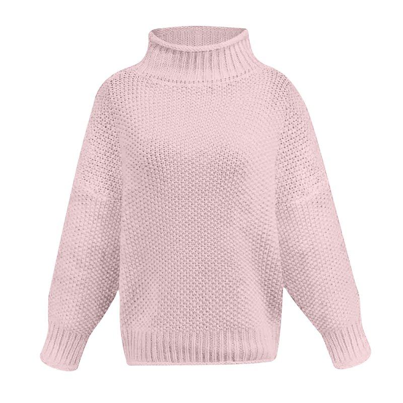 Amidoa Womens Solid Color Knitted Sweater Fitted Crew Neck Sweater Tops Dressy Womens Clothes Fall
