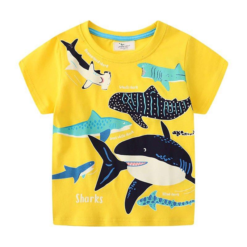 Aolyty Little Boys Fish Top Short Clothes 4T
