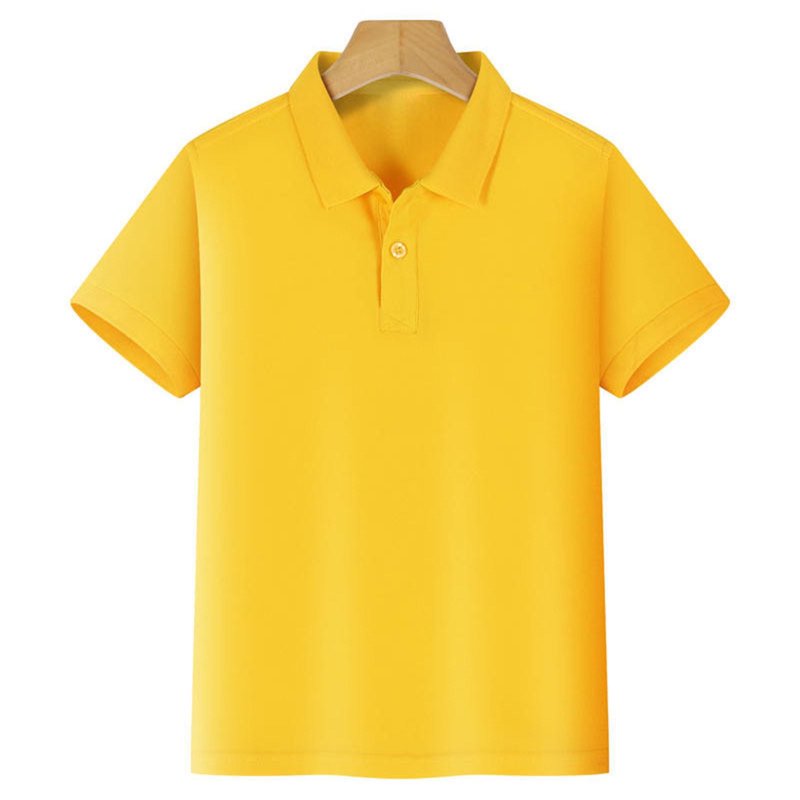 Arlun Boys Girls Big School Uniform Shorts Sleeve T Shirt Button Closure Soft Comfortable Polo Shirts Thin Breathable Solid Color Pullover Tops 4-12 Years Yellow XL