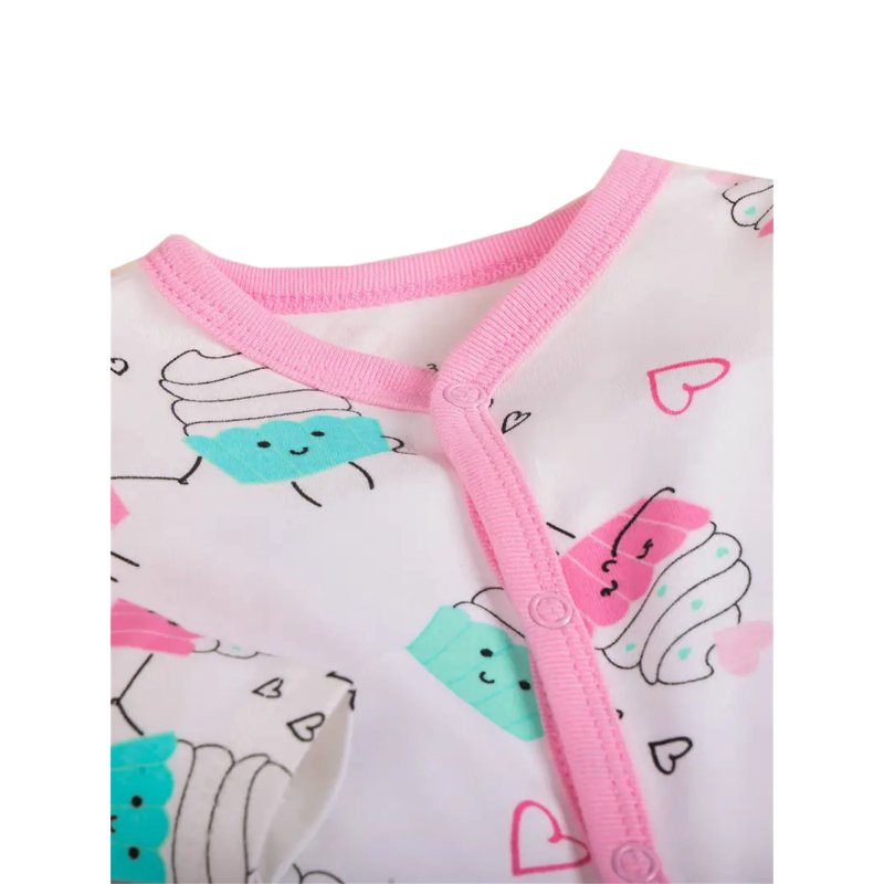 ATAIKU Infant Baby Girls' Sleep And Play Footed Pajamas One-Piece Sleeper Button Romper Jumpsuit Cotton PJs For Newborn
