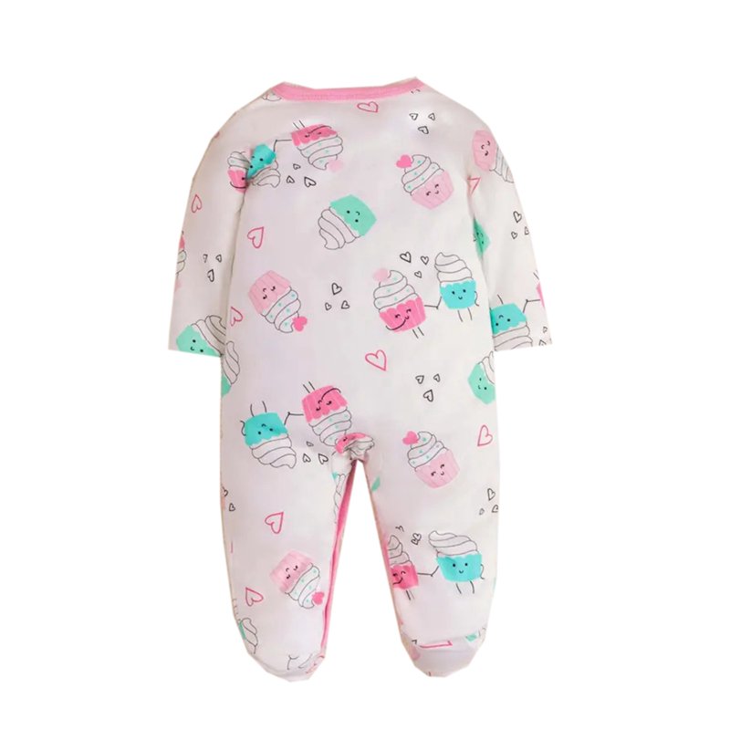 ATAIKU Infant Baby Girls' Sleep And Play Footed Pajamas One-Piece Sleeper Button Romper Jumpsuit Cotton PJs For Newborn