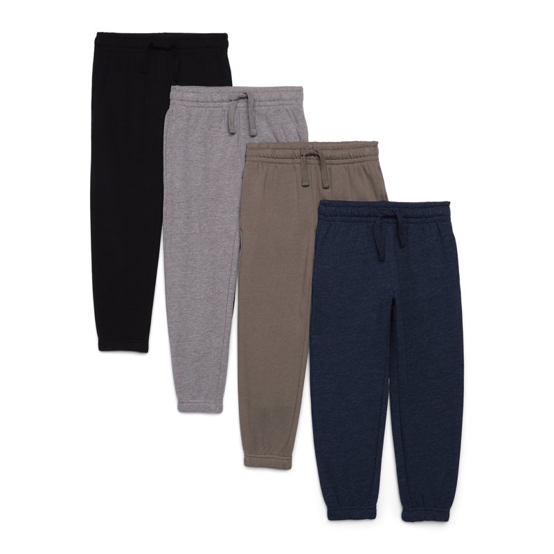 Athletic Works Boys Active Fleece Sweatpants 4-Pack Sizes 4-18 & Husky