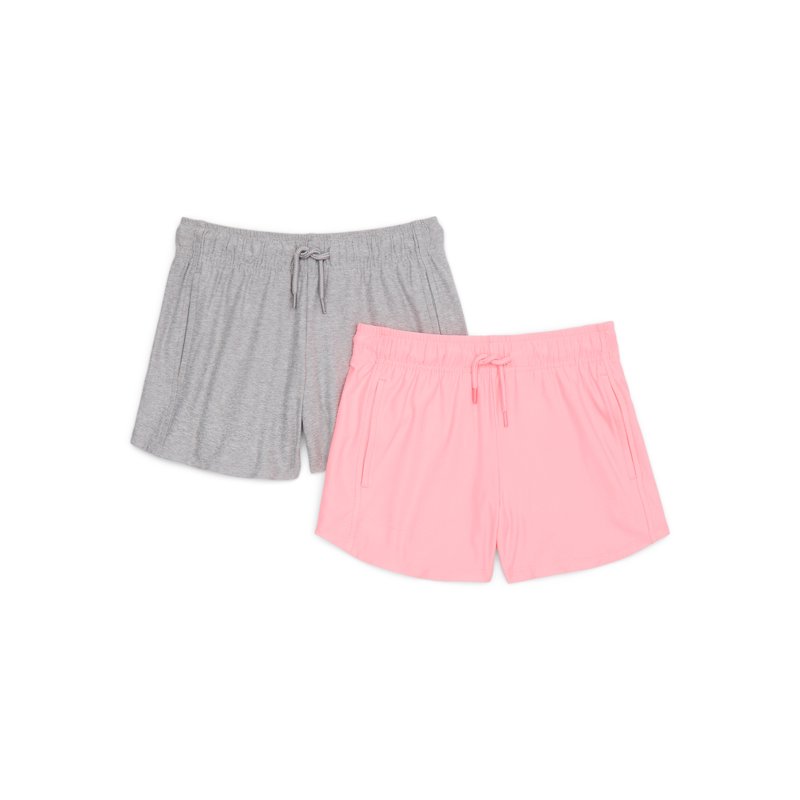 Athletic Works Girls ButterCore Shorts 2-Pack Sizes 4-18