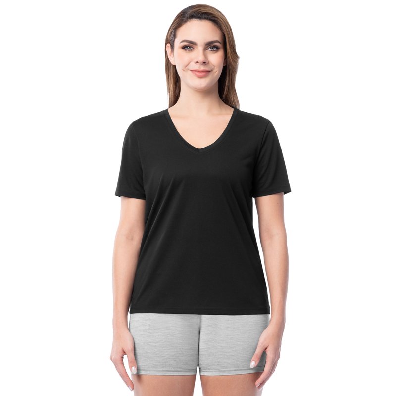 Athletic Works Women's Active Texture Knit V-Neck Tee Sizes XS-XXXL