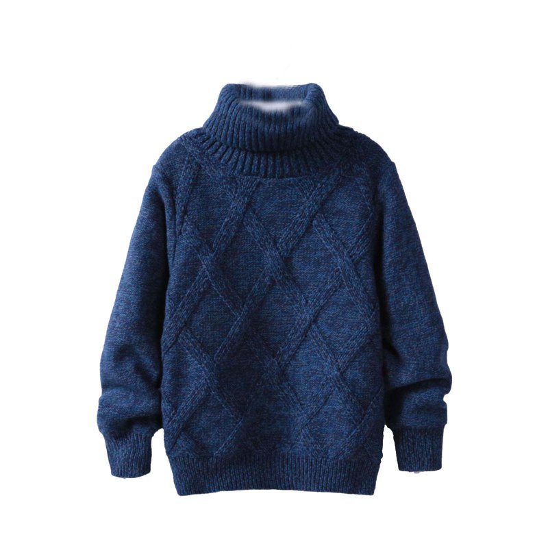 ATOGUTA Boys Girls Sweaters Knitted Sweater Pullover Long Sleeve Turtleneck Sweater Blue Size 2T-12