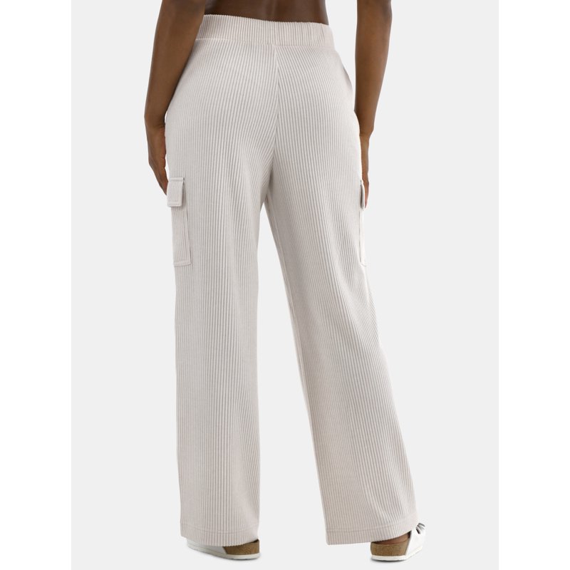 Avia Women’s And Women's Plus Corded Ribbed Seamed Wide-Leg Pants Sizes XS-4X