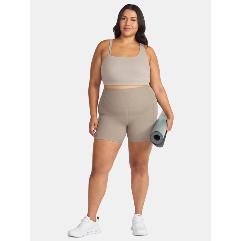 Avia Women's And Women's Plus Ribbed SoftSculpt Bike Shorts Sizes XS-4X