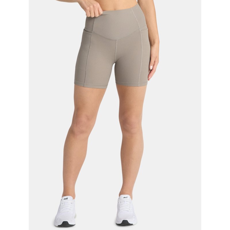 Avia Women's and Women's Plus Ribbed SoftSculpt Bike Shorts Sizes XS-4X