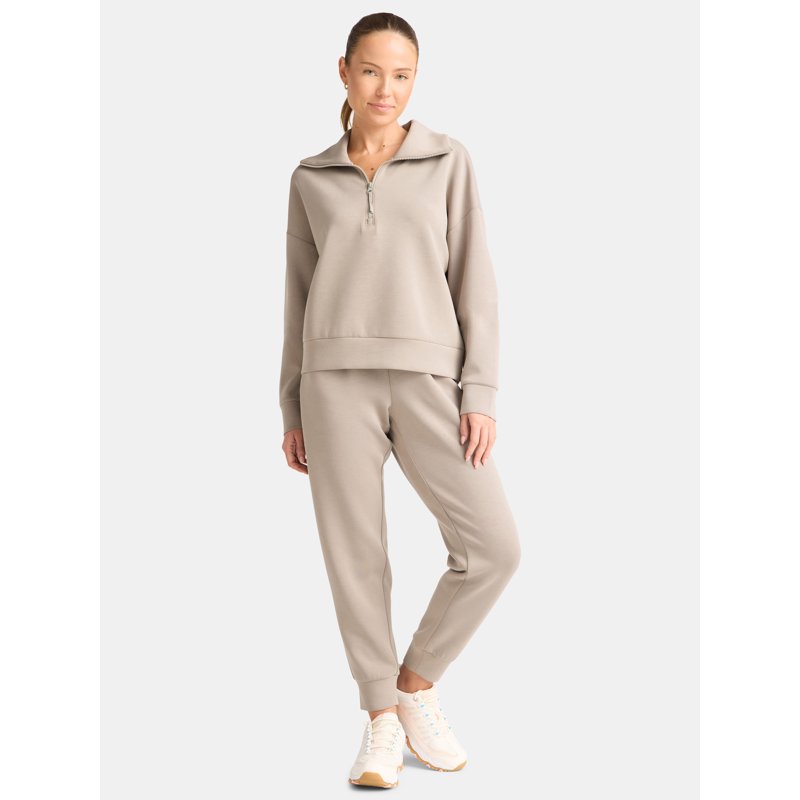 Avia Women's And Women's Plus Scuba Knit Quarter Zip Pullover Sizes XS-4X