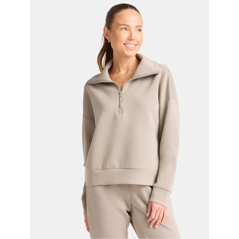 Avia Women's and Women's Plus Scuba Knit Quarter Zip Pullover Sizes XS-4X