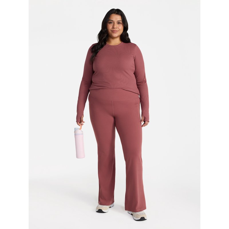 Avia Women's And Women's Plus SoftSculpt Flare Leggings With Pockets Sizes XS-4X