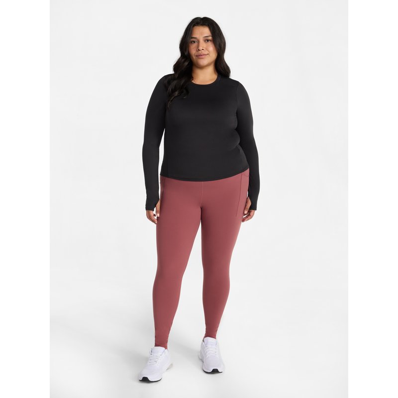 Avia Women's And Women's Plus SoftSculpt High Rise Leggings With Pockets Full Length Sizes XS-4X