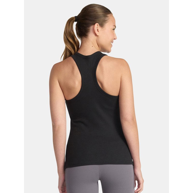 Avia Women's Cotton Ribbed Tank Top With Shelf Bra Sizes XS-XXXL