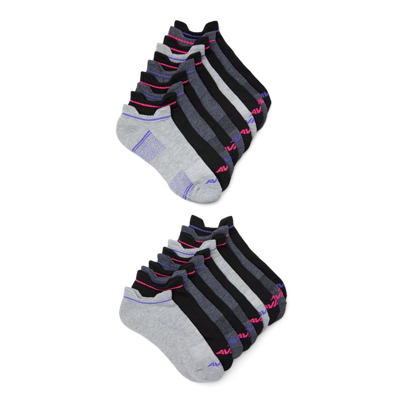 Avia Women's Performance Cushion Low Cut Socks with Back Tab Stocking Stuffers 10 Pack