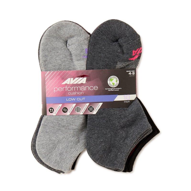 Avia Women's Performance Cushioned Low Cut Socks Stocking Stuffers 10-Pack