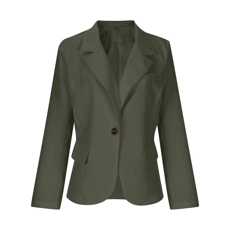Ayolanni Jackets For Women Clearance Under 10.00 Blazer Green Solid Long Sleeve Dress Coat Ladies Jackets