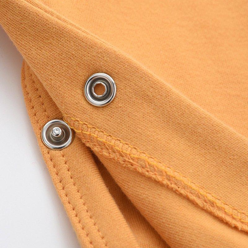Baby Boys Girls Rompers Long Sleeve Round Neck Unisex Infant Clothes Button Solid Color Newborn Baby Girl Clothes Comfort Cotton Baby Boy Romper Jumpsuits 3-12 Months