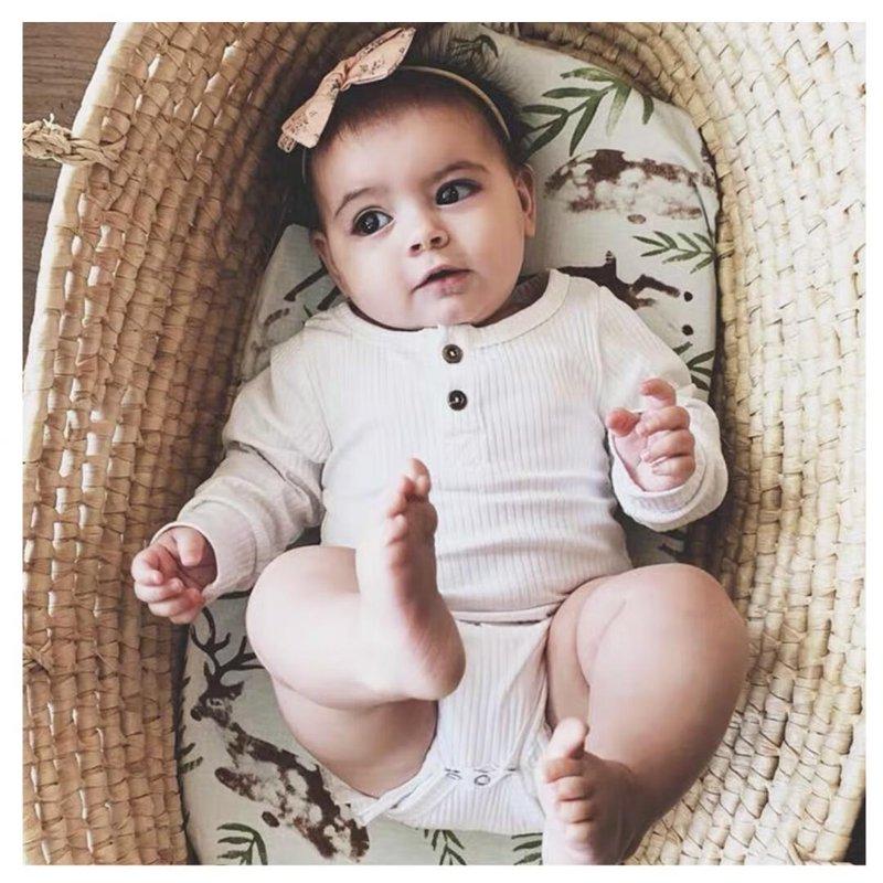 Baby Girl Boy 2 Pack Solid Long Sleeve Romper Bodysuit Clothes Black & White 0-3 Months