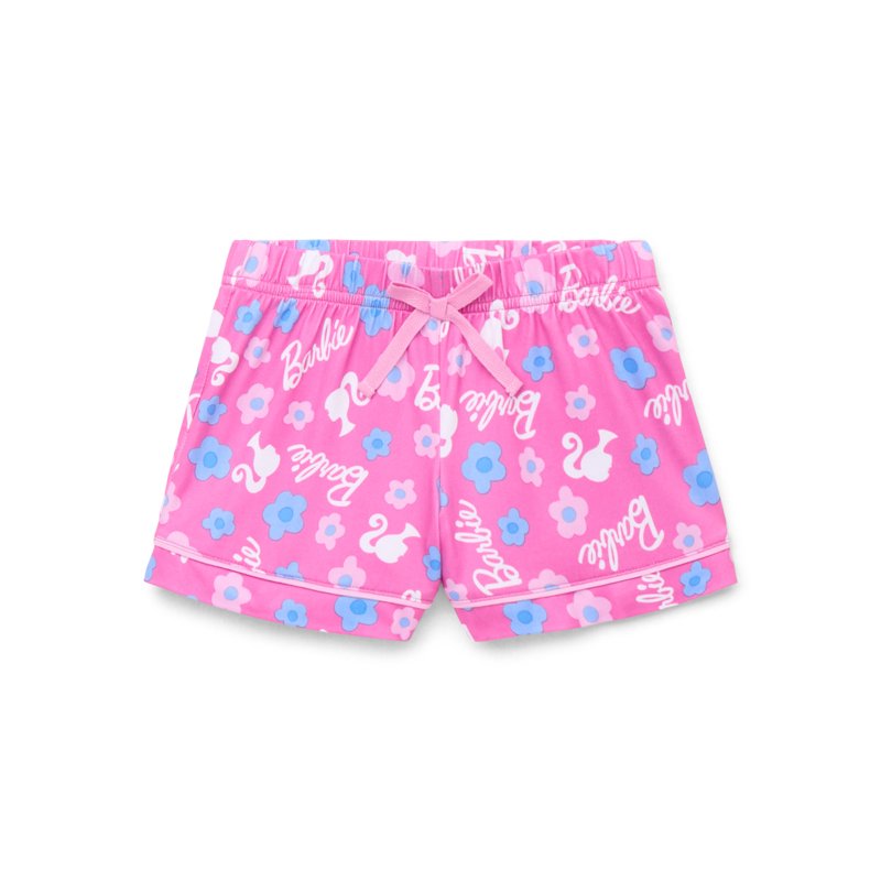Barbie Girls' Button Front Top And Shorts Pajama Set 2-Piece Sizes 4-12