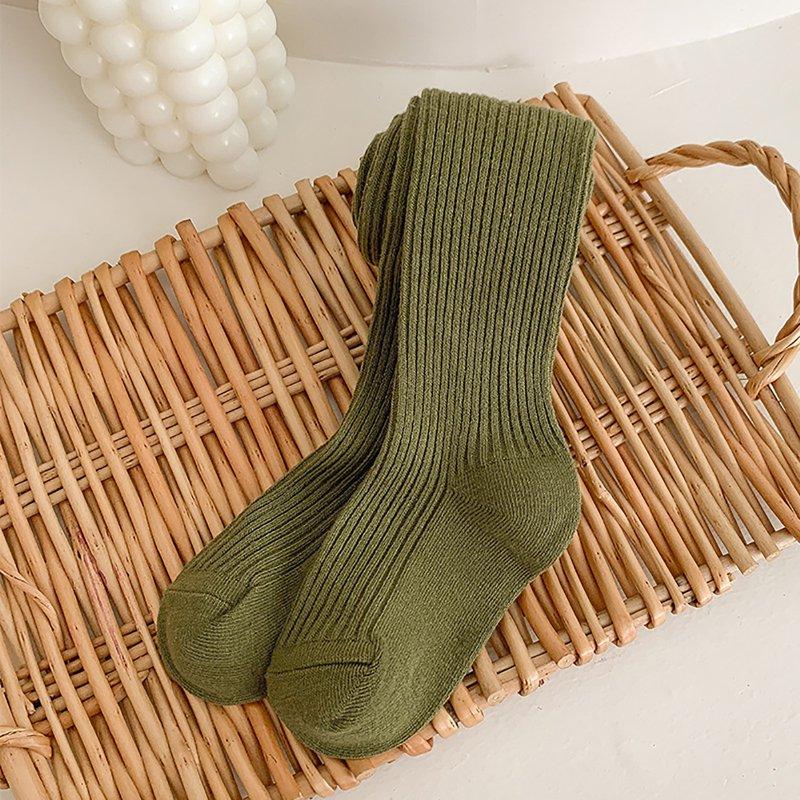 Bbymog Winter Footed Knits Stockings For Girls Warm Tights Socks And Leggings Army Green XL