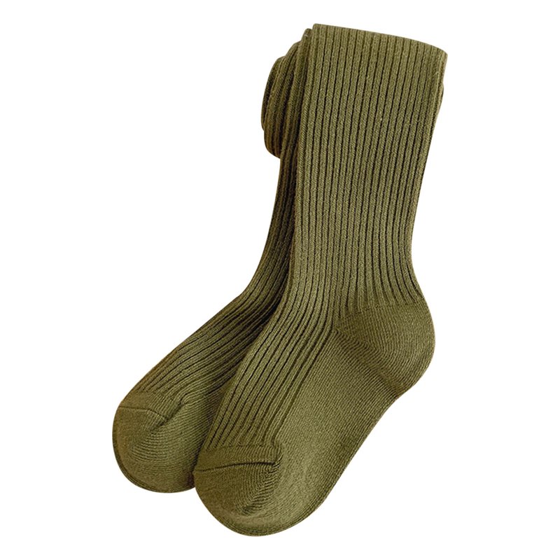 Bbymog Winter Footed Knits Stockings For Girls Warm Tights Socks And Leggings Army Green XL