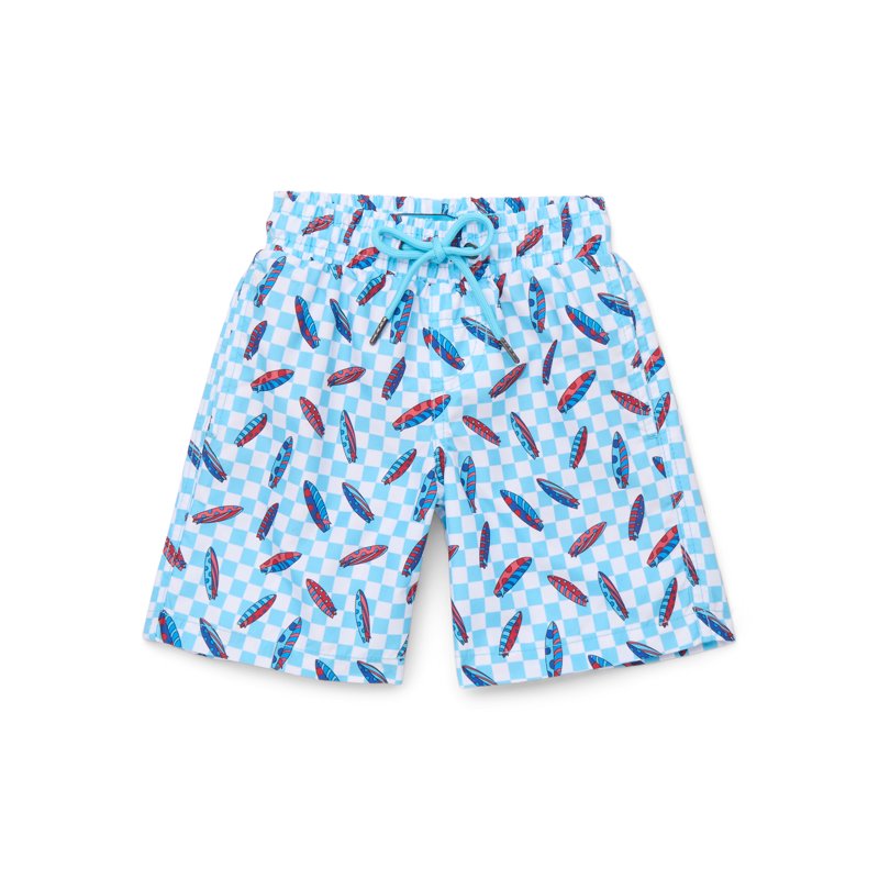 Beach Bros. Boys Printed Swim Trunks with Breathable Mesh Liner and Elastic Waist Sizes 5-7