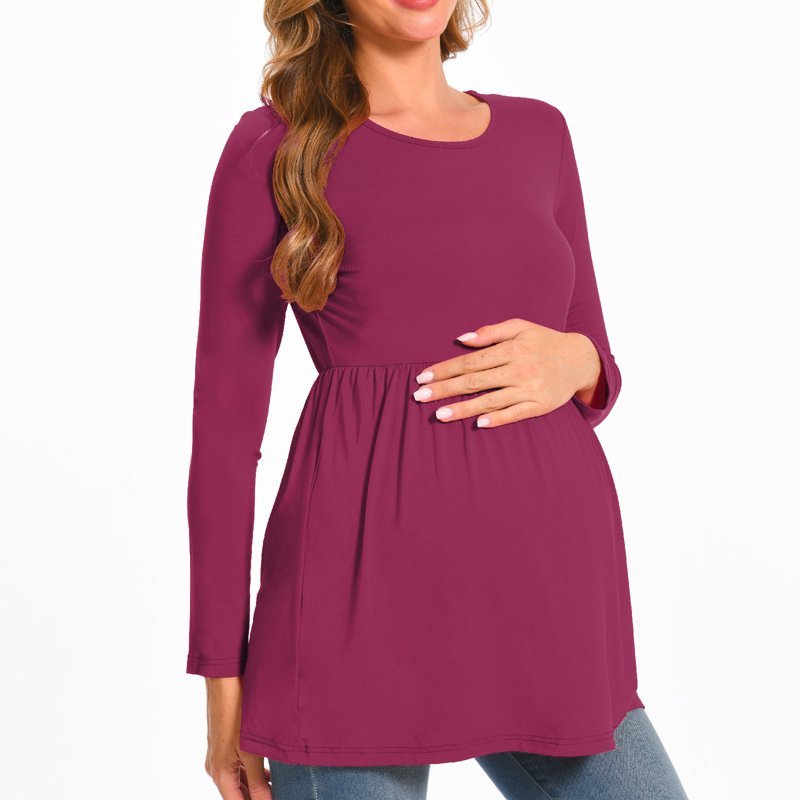 Beaisland Women's Long Sleeve Maternity Shirts Basic Casual Pregnancy Top