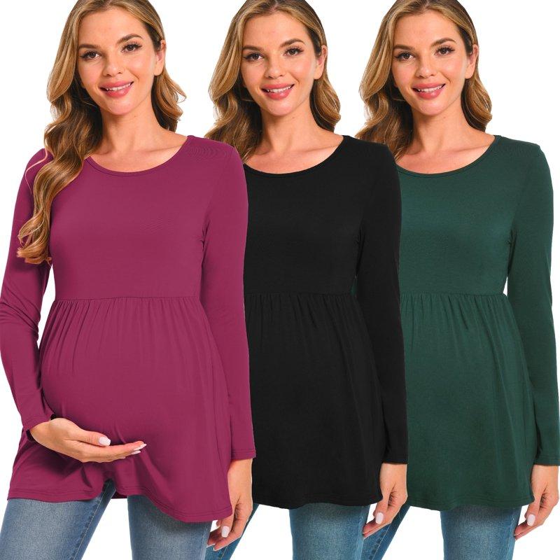 Beaisland Women's Long Sleeve Maternity Shirts Basic Casual Pregnancy Top