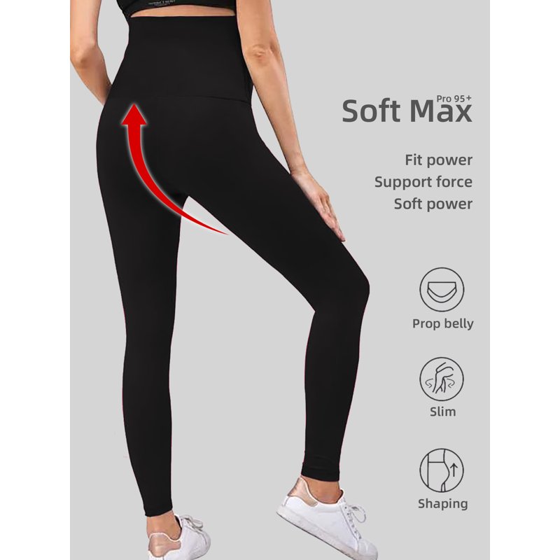 Beaisland Women's Maternity Leggings Over The Belly Pregnancy Yoga Pants Workout Activewear Leggings 2-Pack