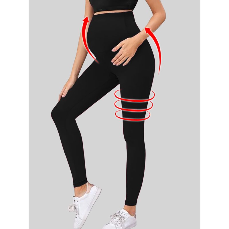 Beaisland Women's Maternity Leggings Over The Belly Pregnancy Yoga Pants Workout Activewear Leggings 2-Pack