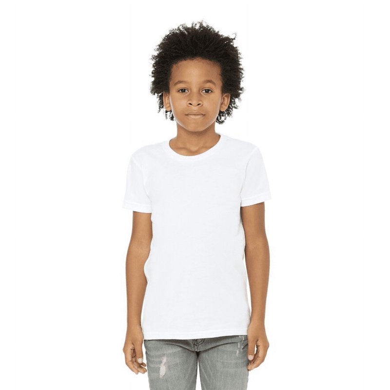 BELLA+CANVAS Youth Unisex Short Sleeve Crew T-Shirt for Crafting White Large