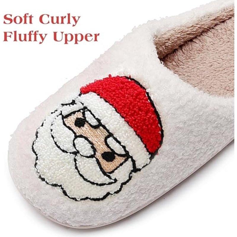 BERANMEY Christmas Reindeer Slippers For Womens Mens Plush Warm Santa Claus Slippers Fuzzy House Slippers Christmas Gifts For Girls Women Girlfriend