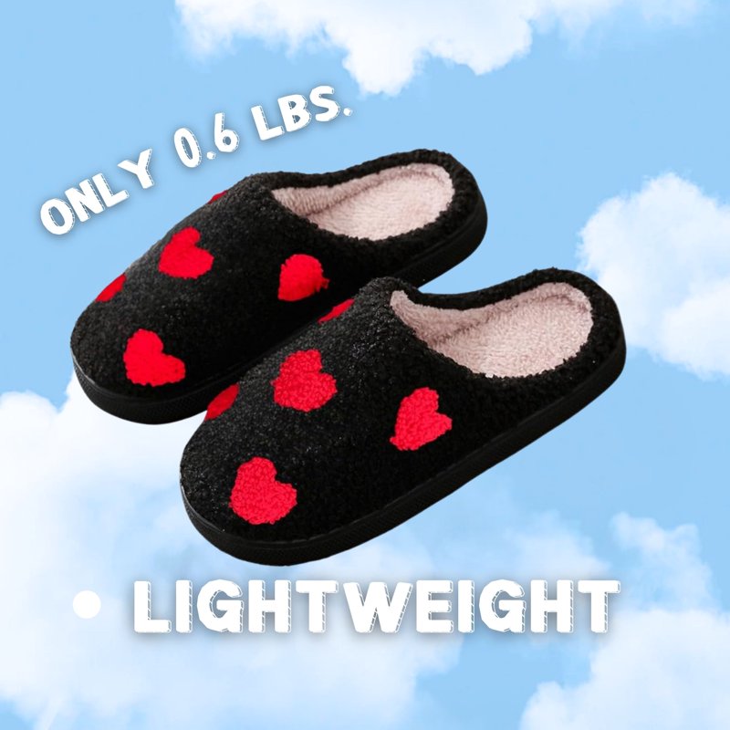 BERANMEY Cute Valentine's Day Slippers For Women Soft Plush Comfy Warm Slip-On Rose Heart Love Couple Slippers Fo Women Indoor Fluffy House Slippers For Women And Men Non-slip Fuzzy Flat Slides