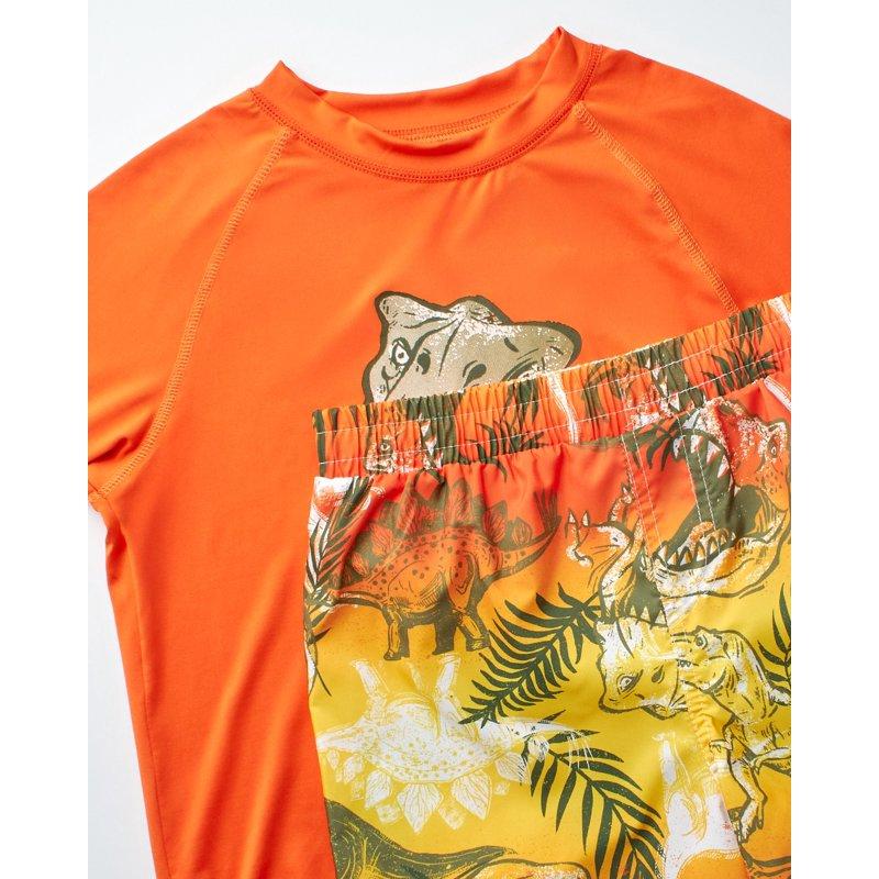 Big Chill Boys' Rash Guard Swimsuit - 2 Piece Rash Guard And Swim Trunks For Boys (Sizes: 4-12)